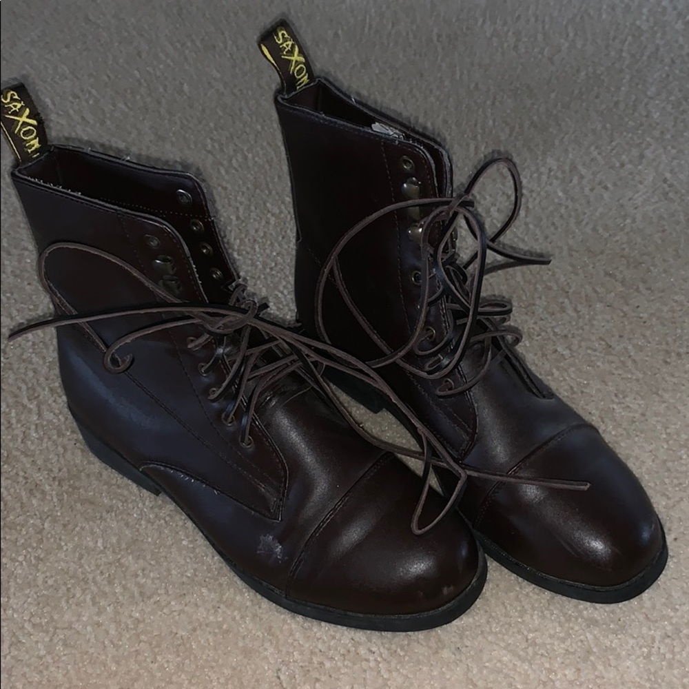 Brown lace-up boots